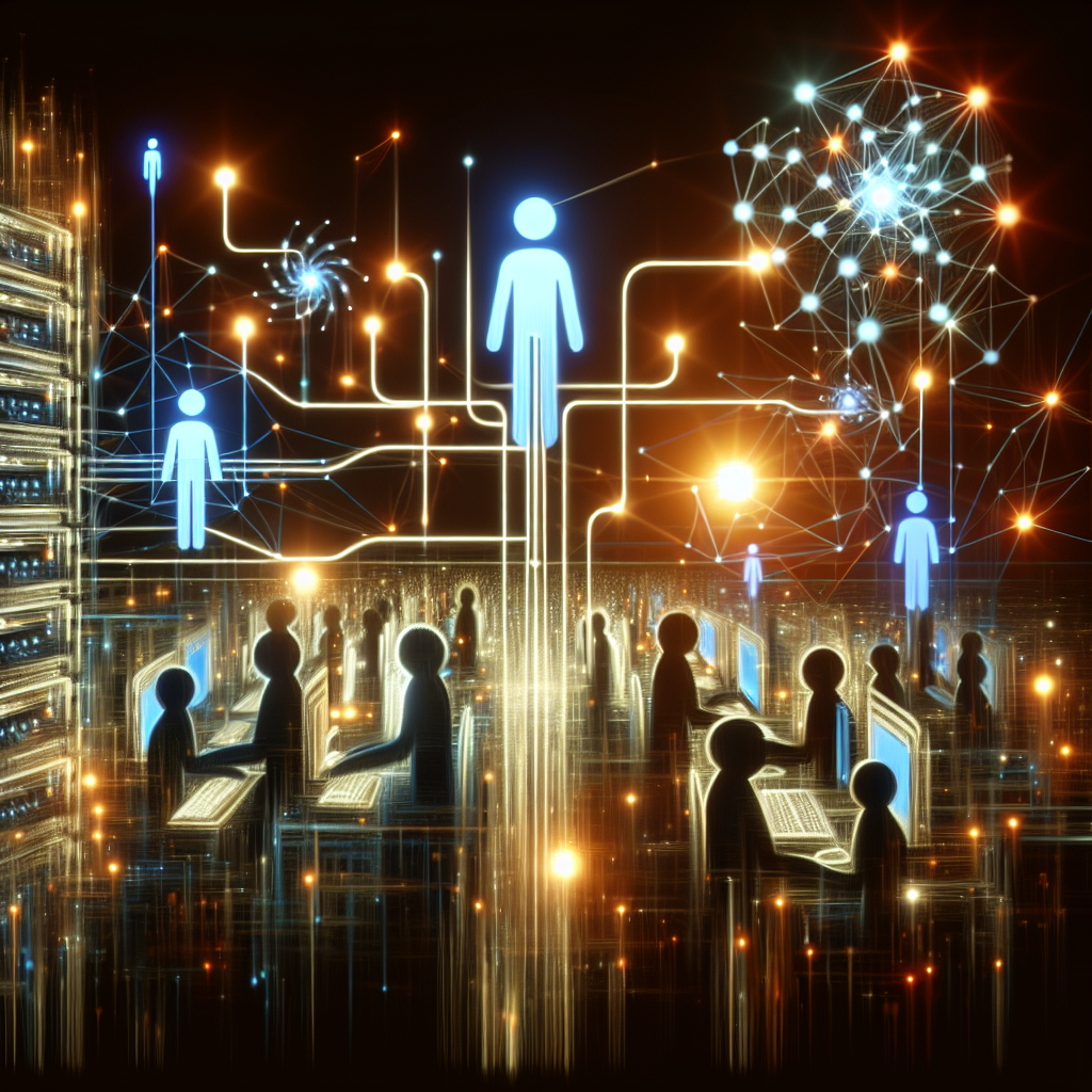 Illustration of an AI-driven call automation system in action, showing seamless communication and customer interaction.