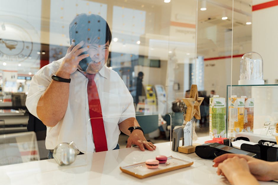 A friendly receptionist engaging positively with a caller on the phone