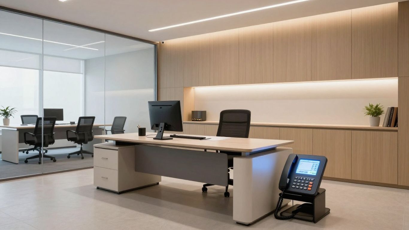 Law firm phone receiver glowing, symbolizing 24/7 service.