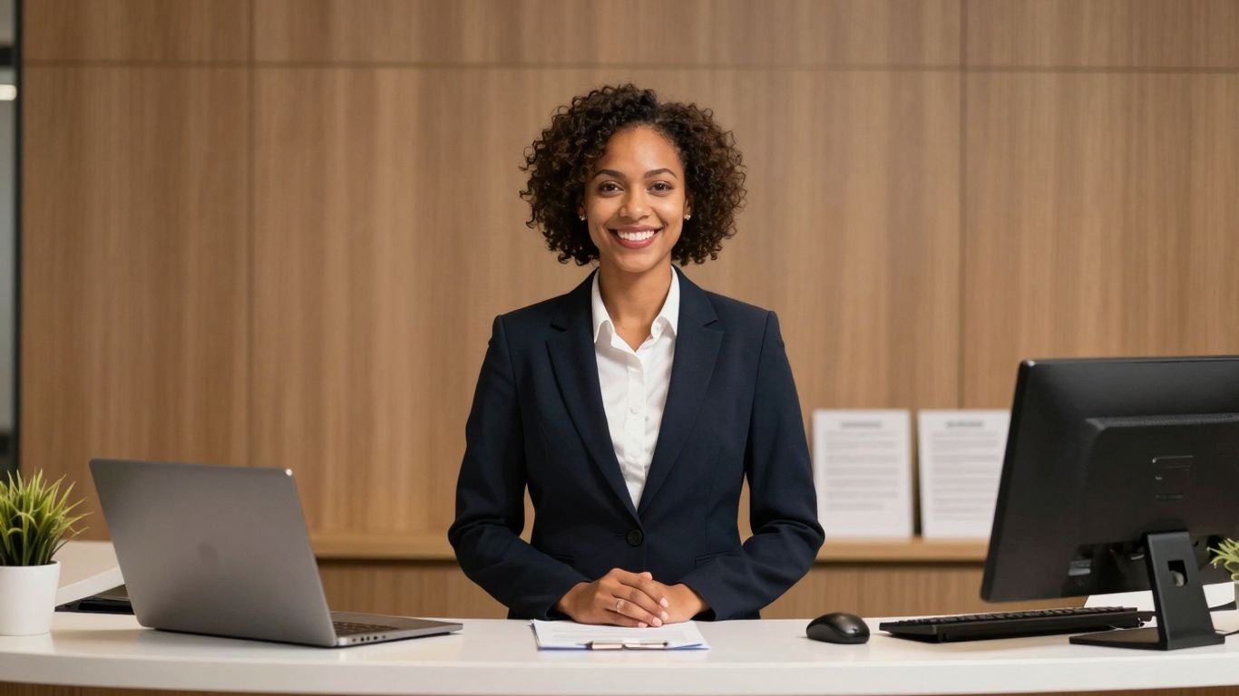 Lawyer using a virtual receptionist service on their phone.