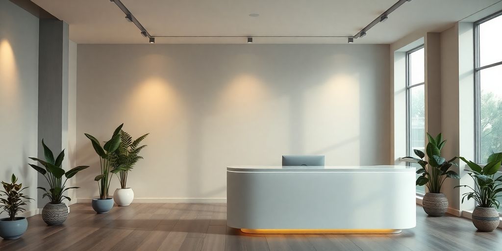 Yoga studio with AI answering system.