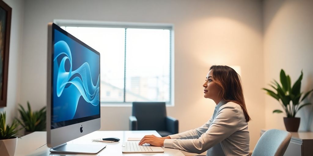 Counselor using AI phone answering service.