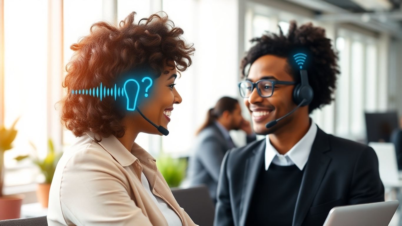 Professional supports customer with AI-powered voice technology