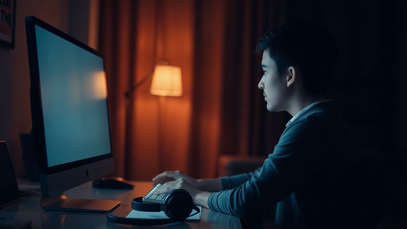 Remote worker with headset, after-hours answering service job