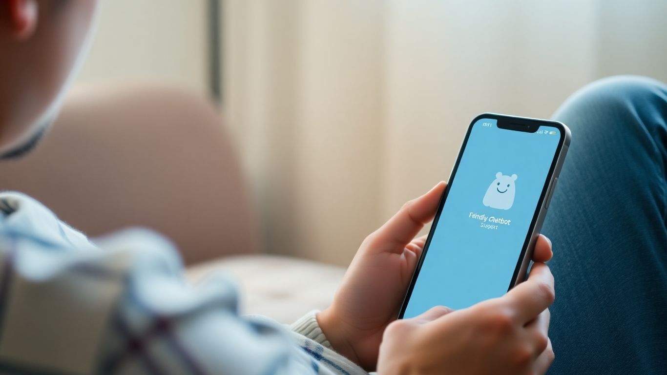 AI therapist chatbot on a smartphone screen.