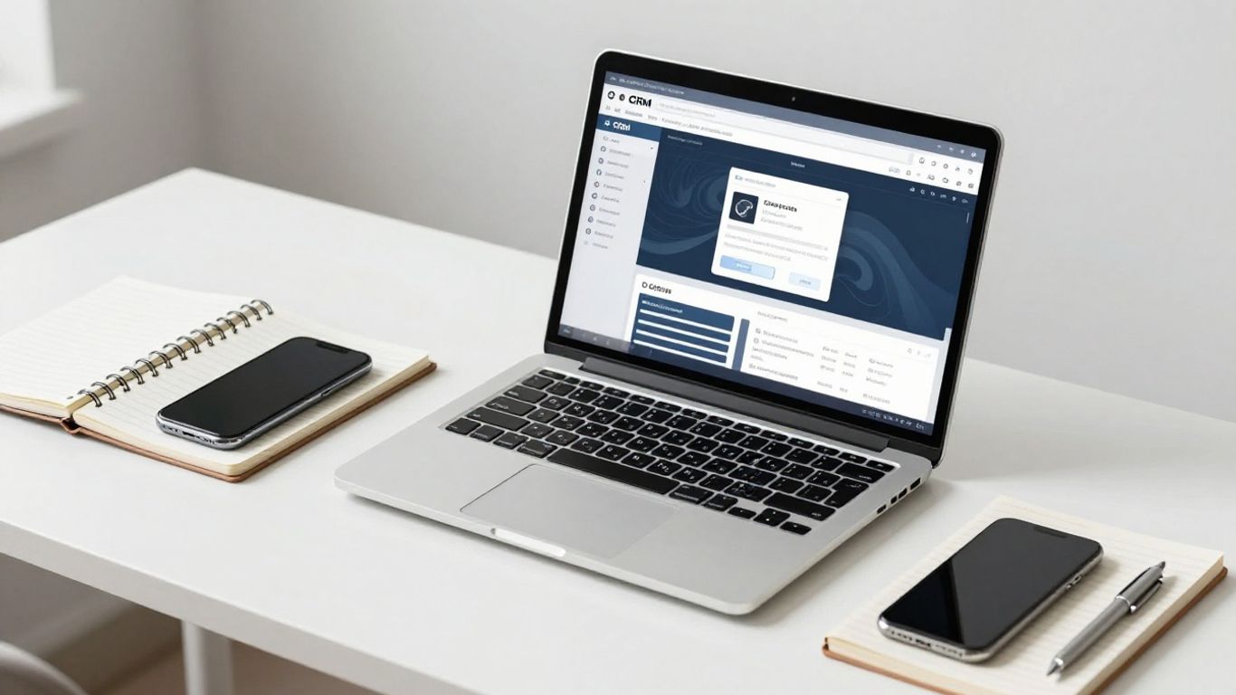 Zendesk Sell CRM interface on a laptop screen.