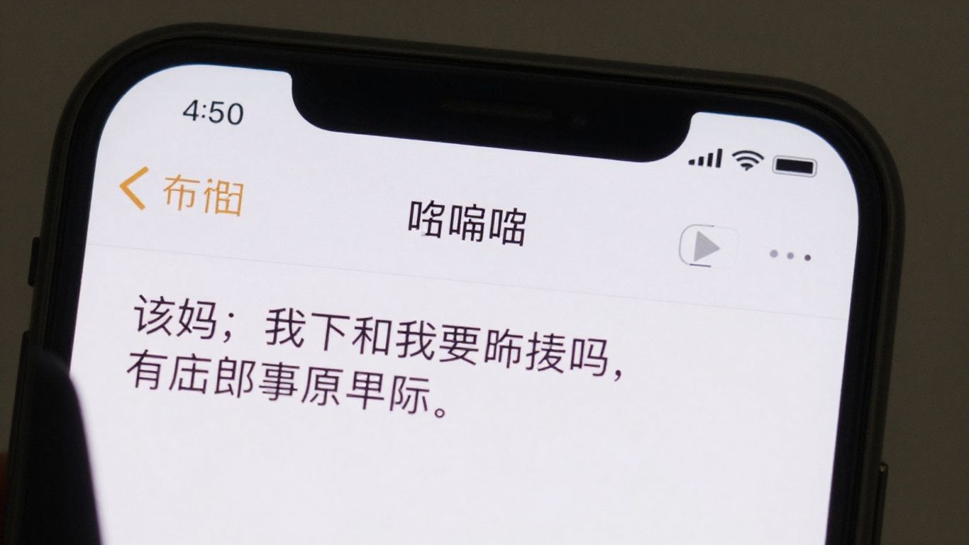 Smartphone screen with transcribed voicemail message.