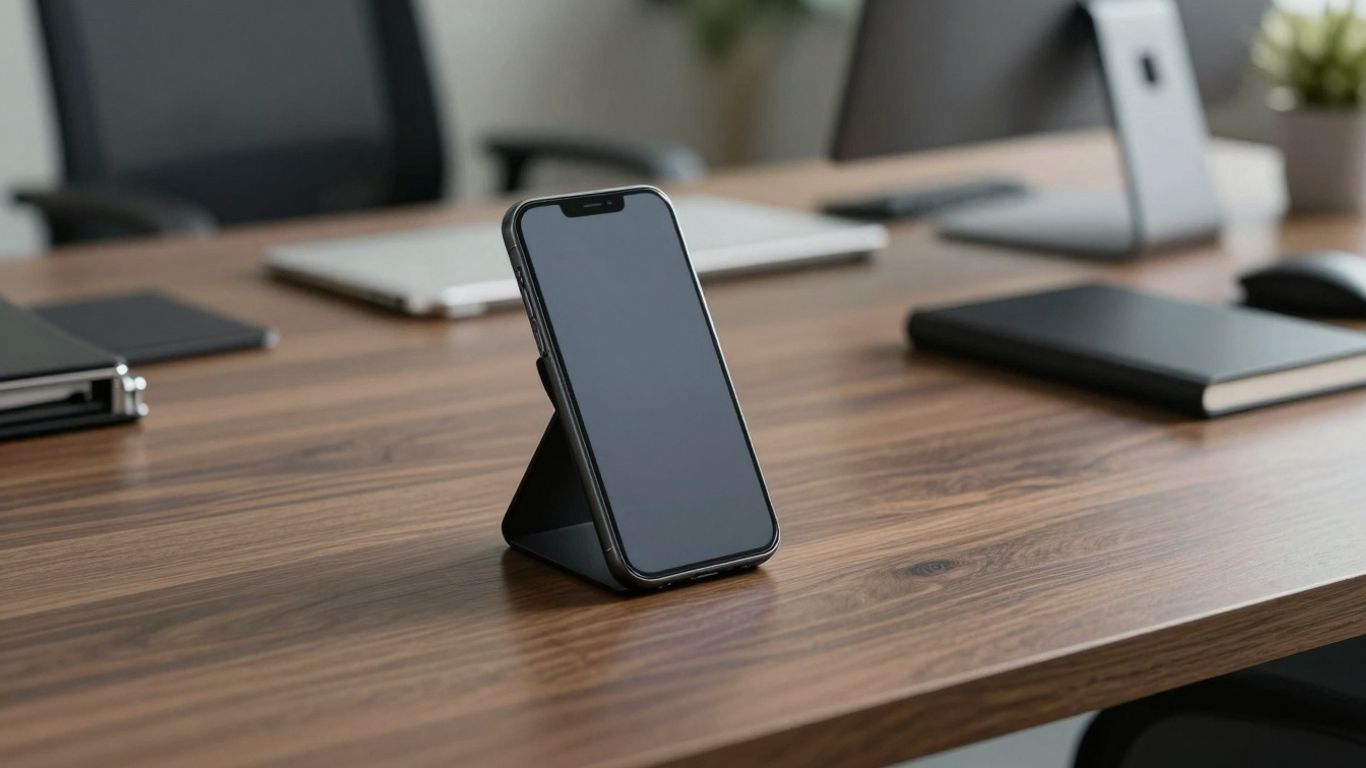Ruby Receptionist phone on a desk.