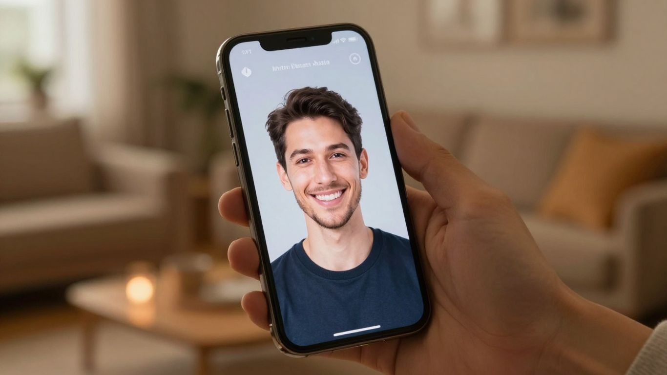 AI phone receptionist on a smartphone screen.