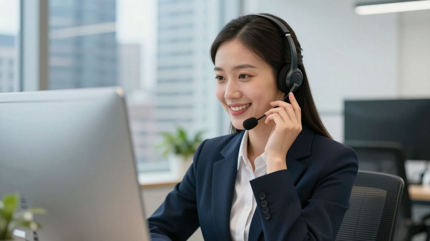 AnswerFirst operator with Chicago skyline