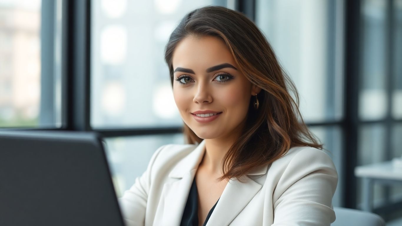 Professional woman working remotely