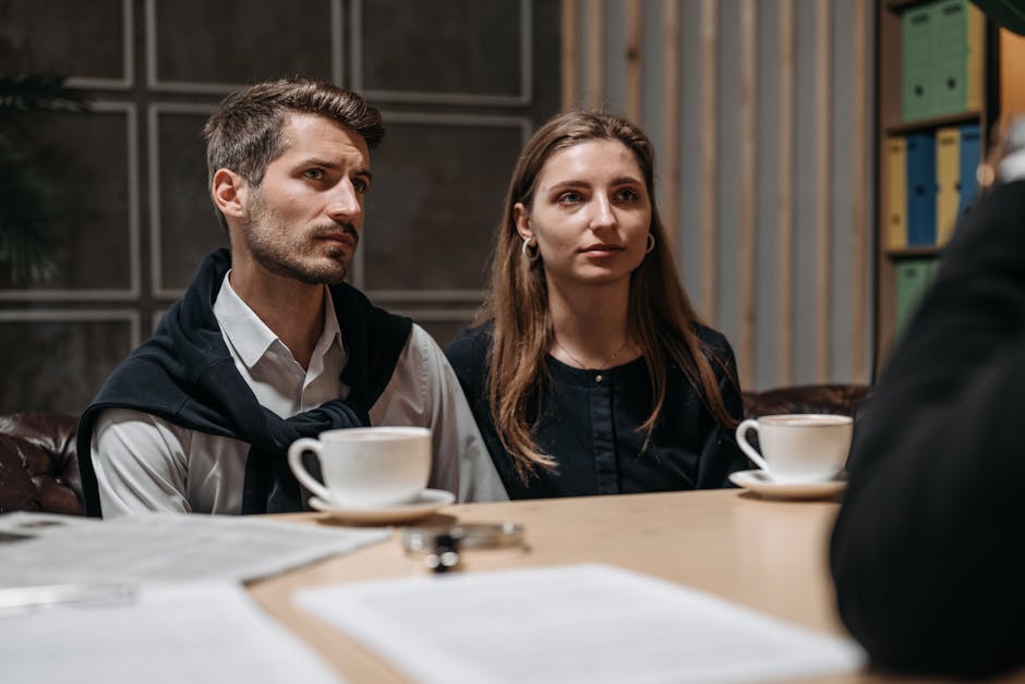 Visual representation showing a business team interacting with clients through an AI receptionist interface, with attention to seamless communication devices.