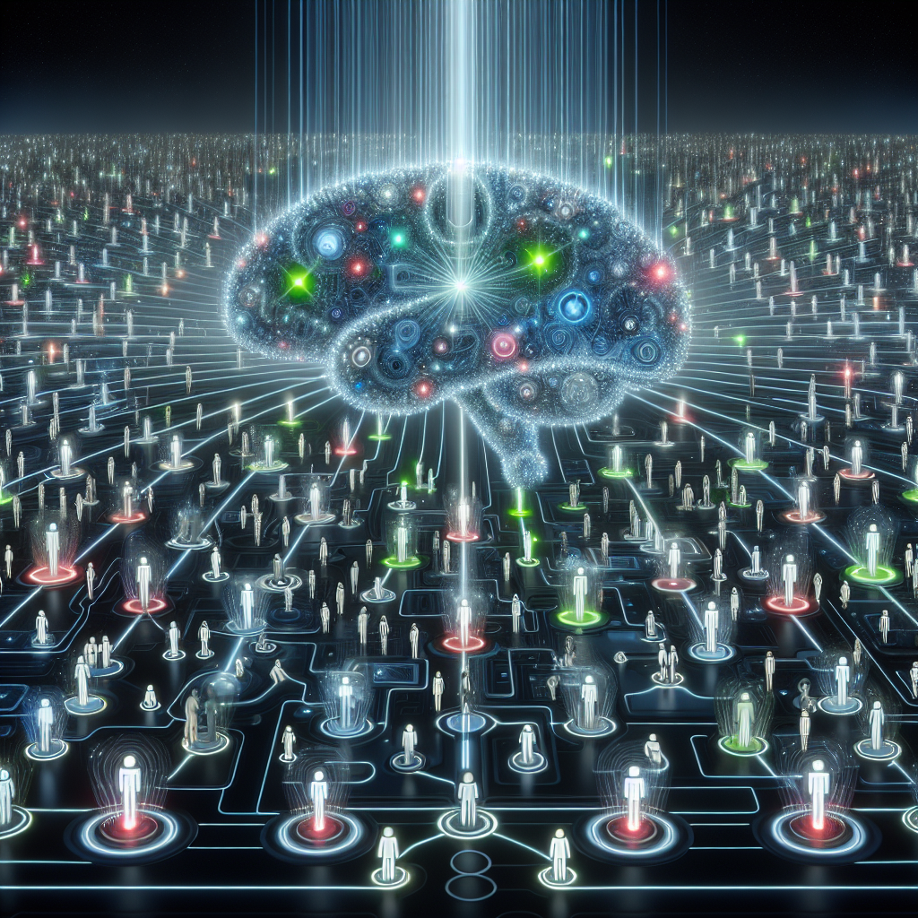 An illustration of multiple phone calls being handled simultaneously by AI-driven software