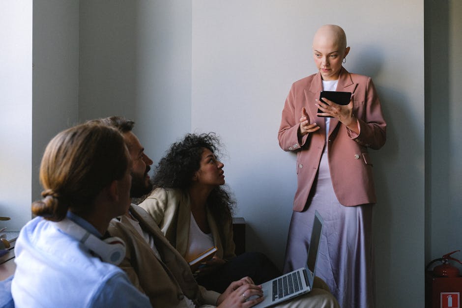 A vibrant graphic showcasing a diverse team using digital devices to communicate with customers worldwide, symbolizing modern outreach strategies.