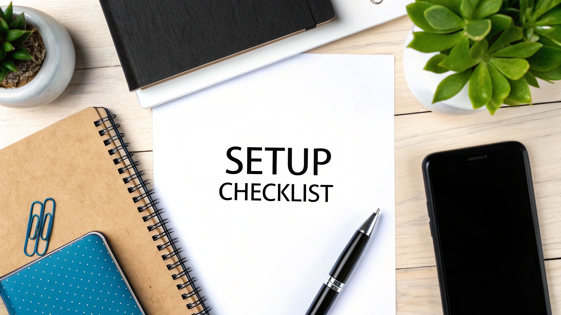 A checklist on a clipboard with a pen, symbolizing a smooth implementation process.