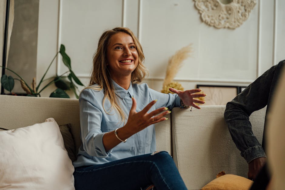 An AI receptionist engaged in a phone conversation with a warm, welcoming expression, surrounded by gym-related visuals.