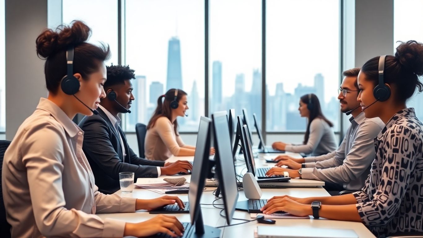 Chicago office team using integrated communication tools