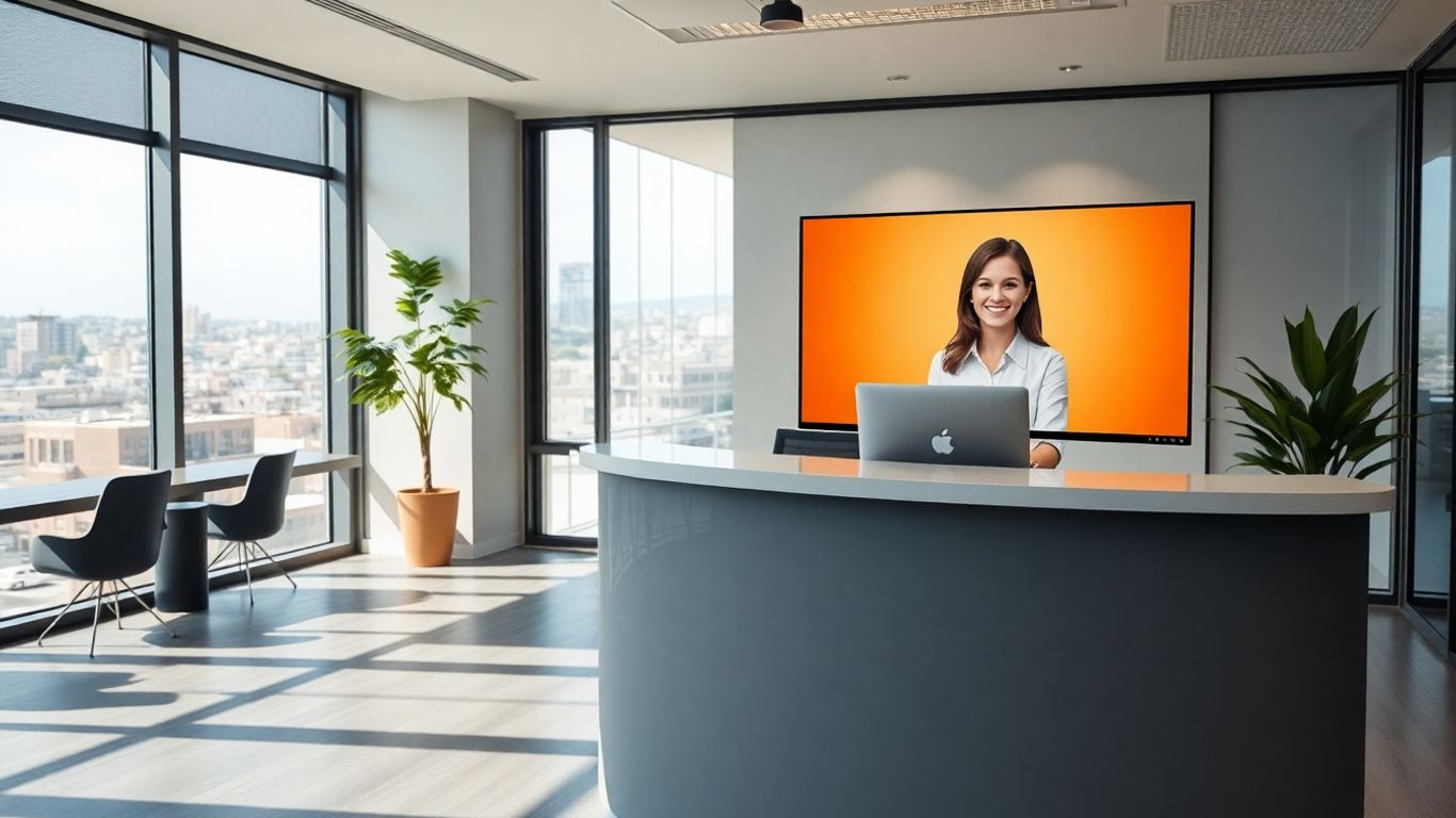 Virtual receptionist at Daly City office desk