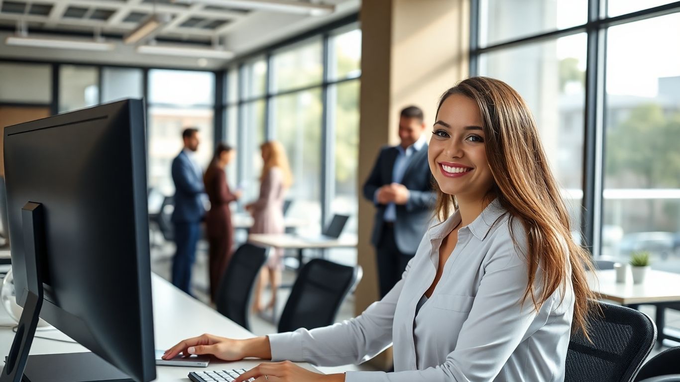 Virtual receptionist assisting team in bright Fremont office