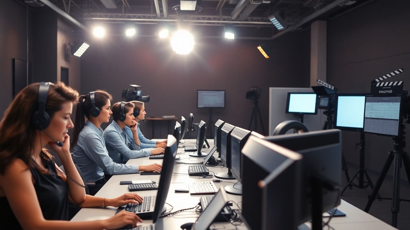 Hollywood answering service operators working during film production
