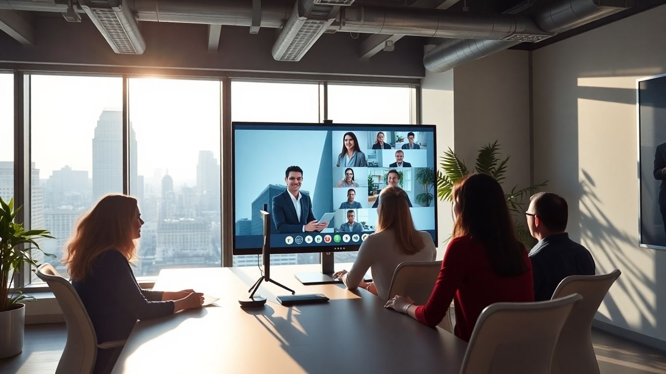 Virtual receptionist team managing business hours in office