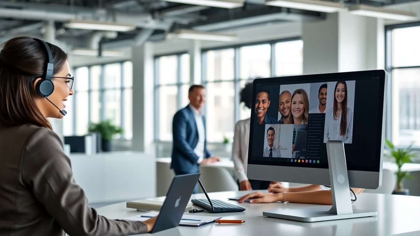 Virtual receptionist assisting business team in Milwaukee office
