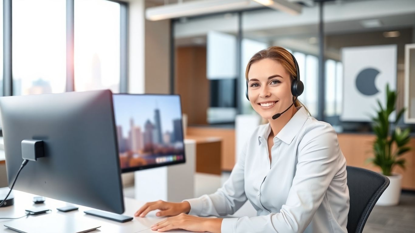 Virtual receptionist in Minneapolis modern office setting