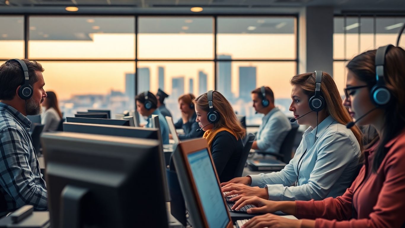 Peoria call center staff ensuring business communication continuity