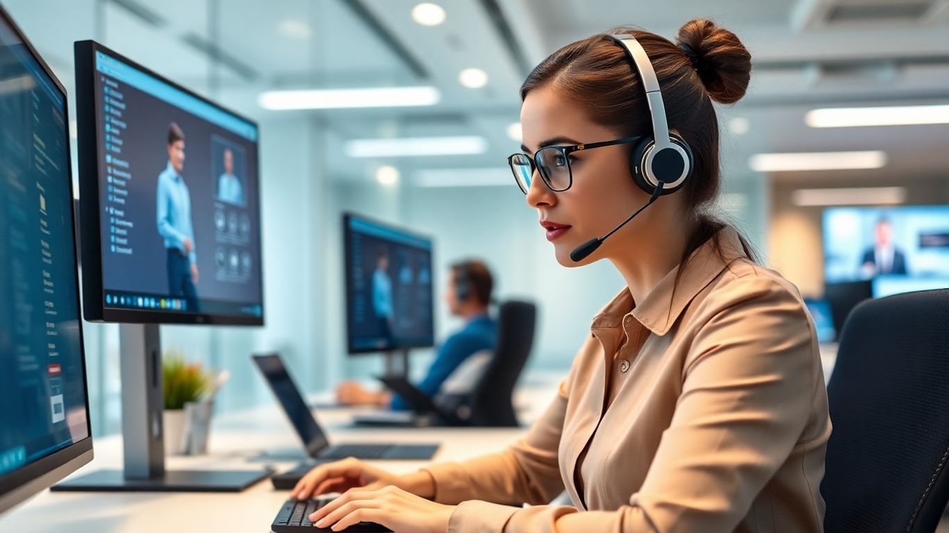 Virtual receptionist in secure modern office environment