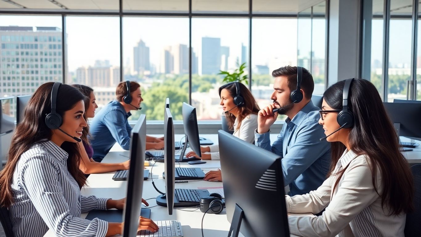 Sales team taking calls in Sacramento office