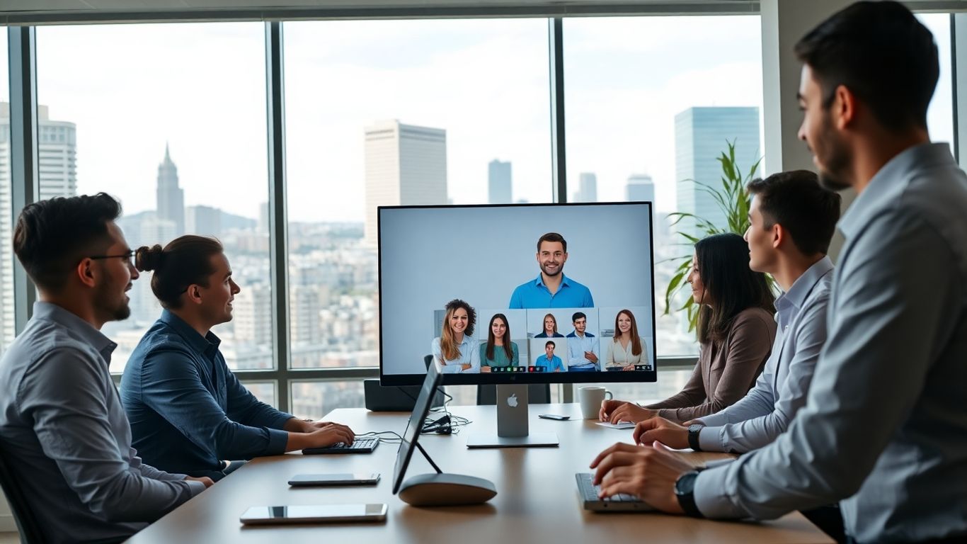 San Francisco office with virtual receptionist video call