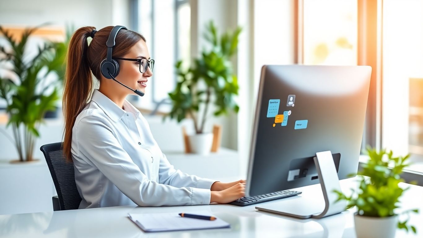 Virtual receptionist scheduling appointments in a modern office