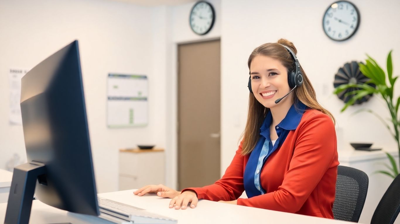 Virtual receptionist scheduling appointments in modern Tacoma office