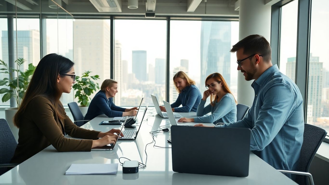 Remote and hybrid team collaborating with advanced communication tools