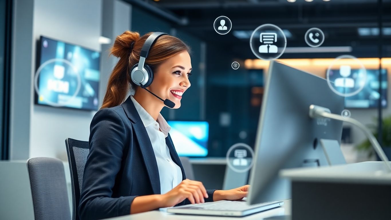 Virtual receptionist uses advanced technology at modern workspace