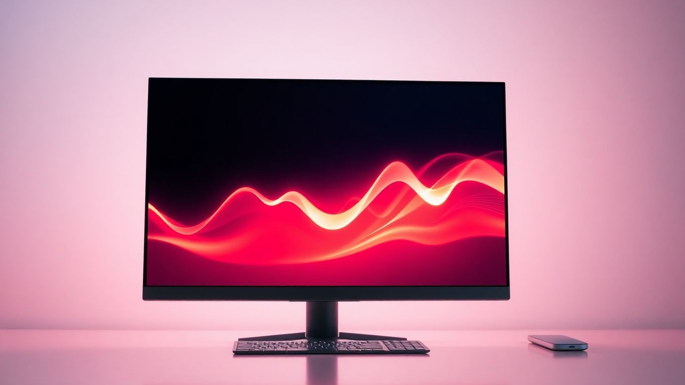 Digital waveform on a computer screen