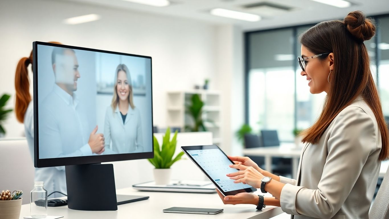 Virtual receptionist assisting with scheduling appointments