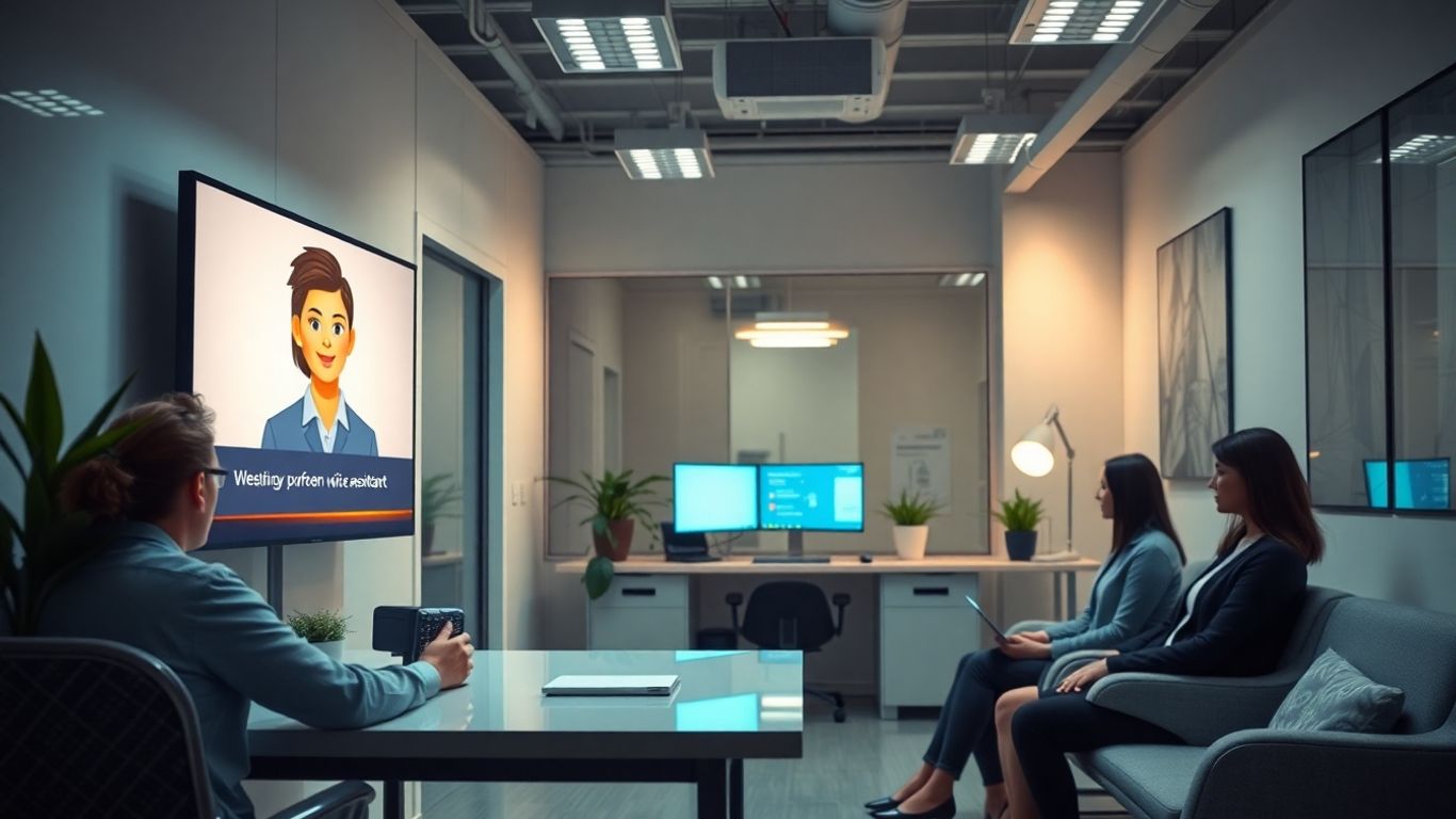 AI receptionist assisting small business customer by phone