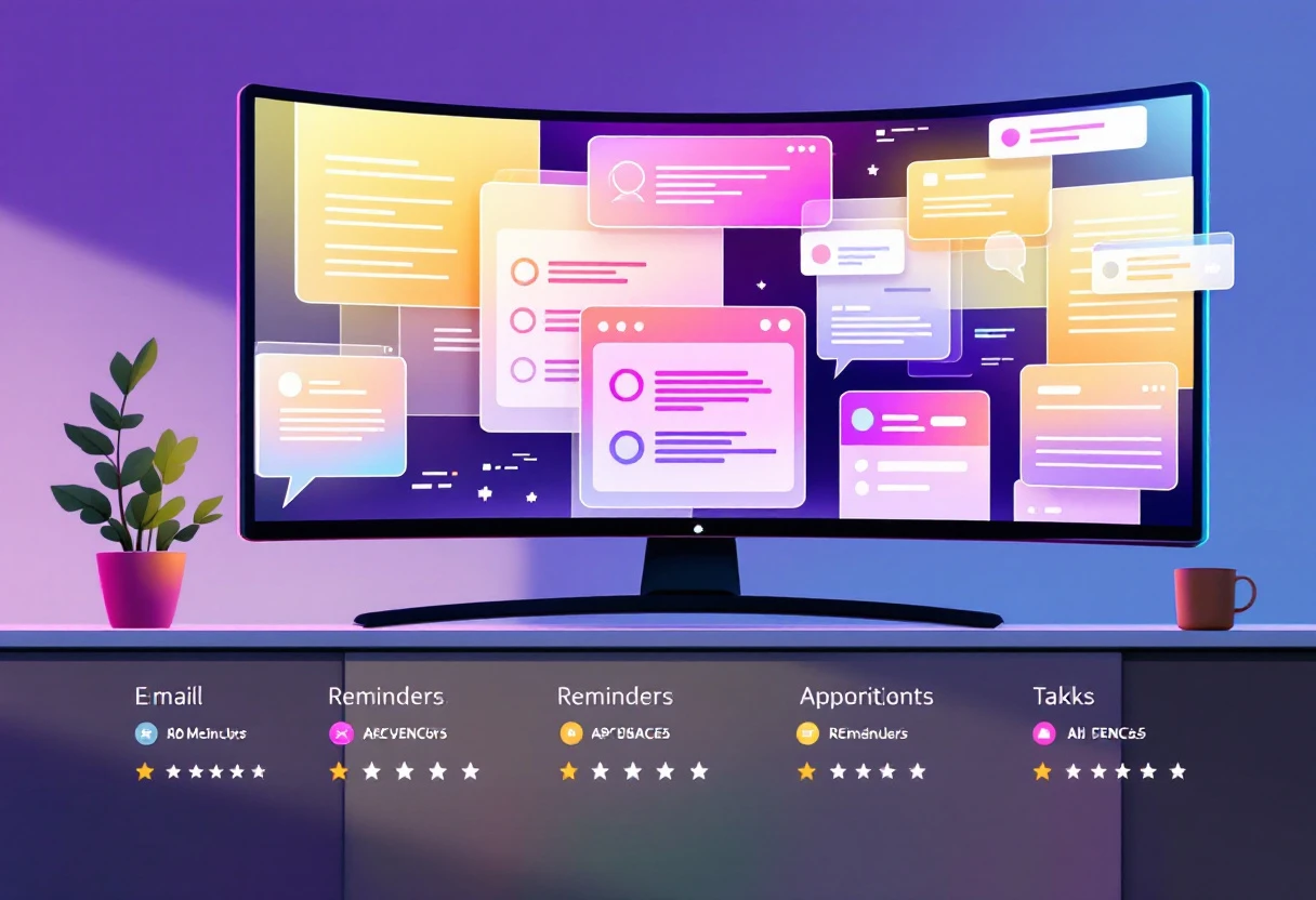 An image showing an engaging visual of diverse communication channels, like emails and texts, illustrating automated reminders.