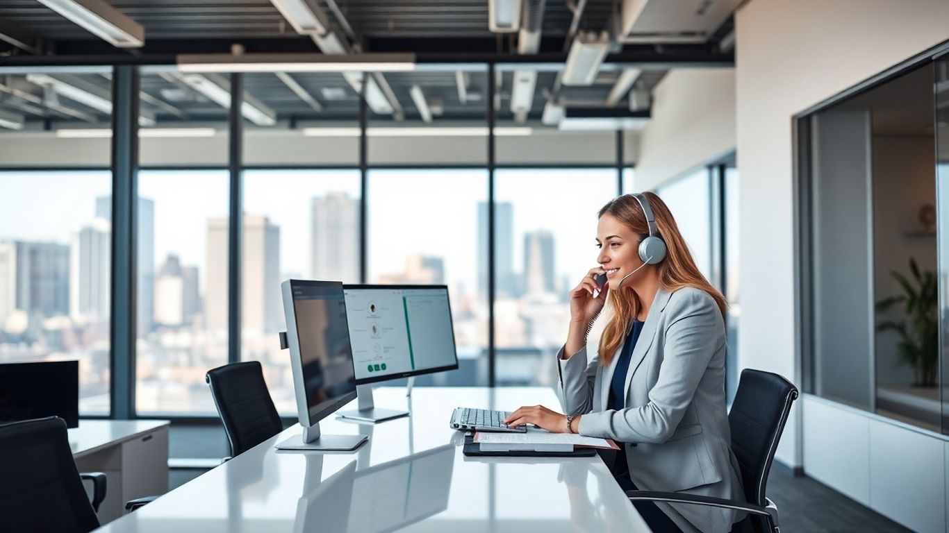 Virtual receptionist working in Oklahoma City office