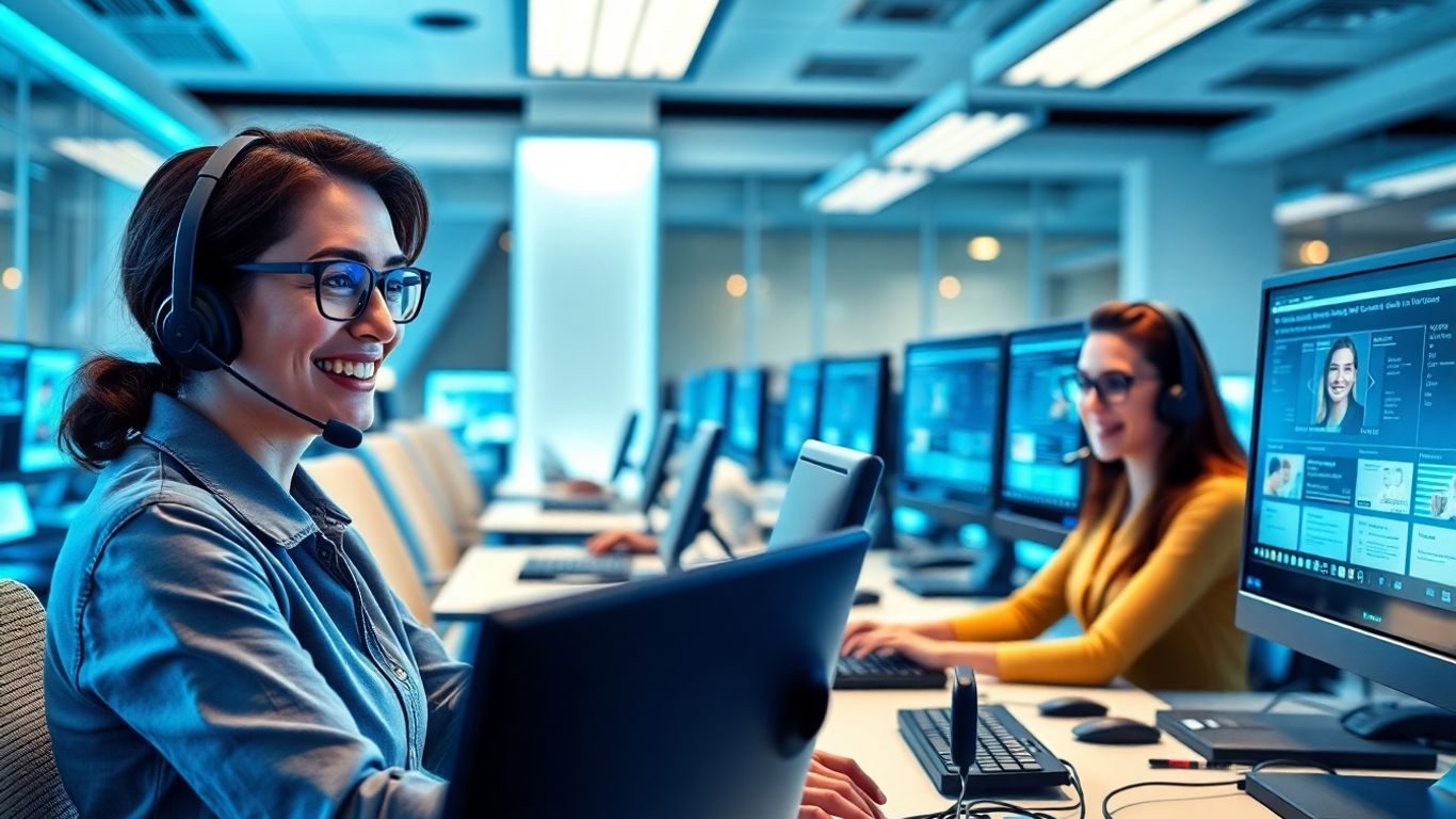 Call center agents using futuristic CRM technology