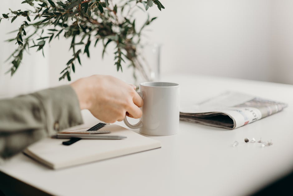 A split-screen image showing a busy office on one half and a serene, organized workspace on the other, symbolizing the transition from chaos to order in business communication.