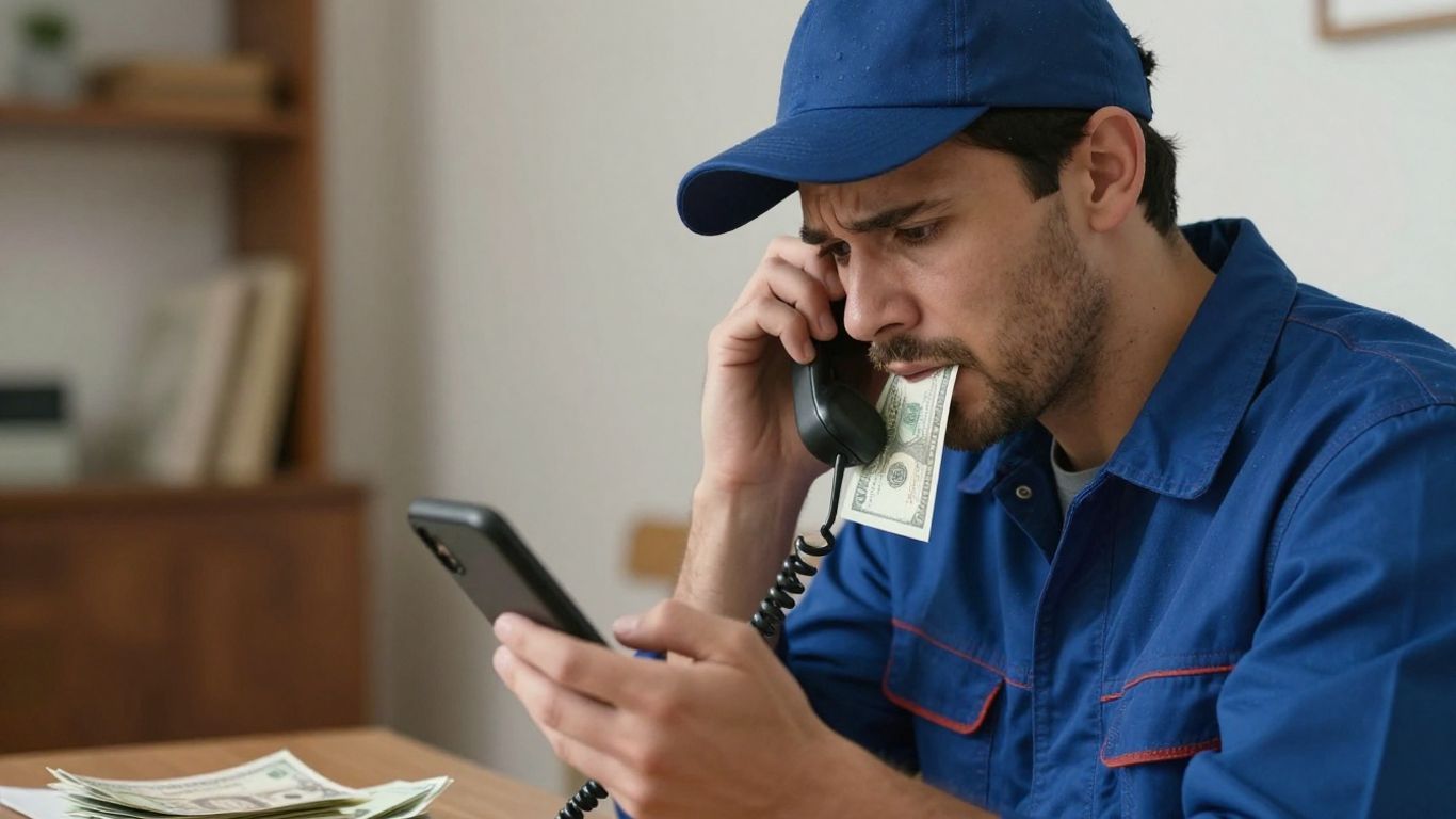 Home service worker losing money due to missed calls.