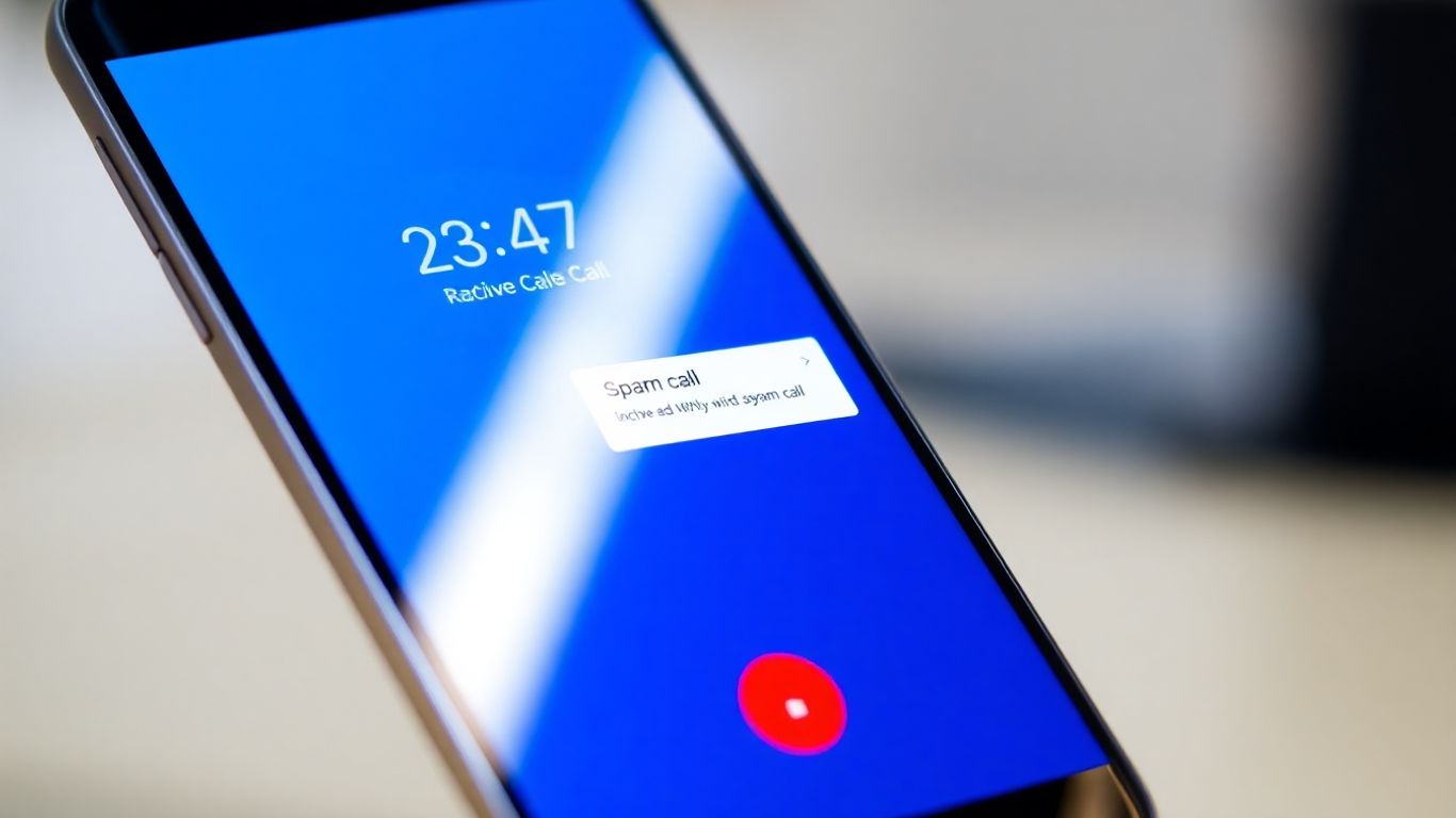 Samsung phone detects spam call with notification alert.