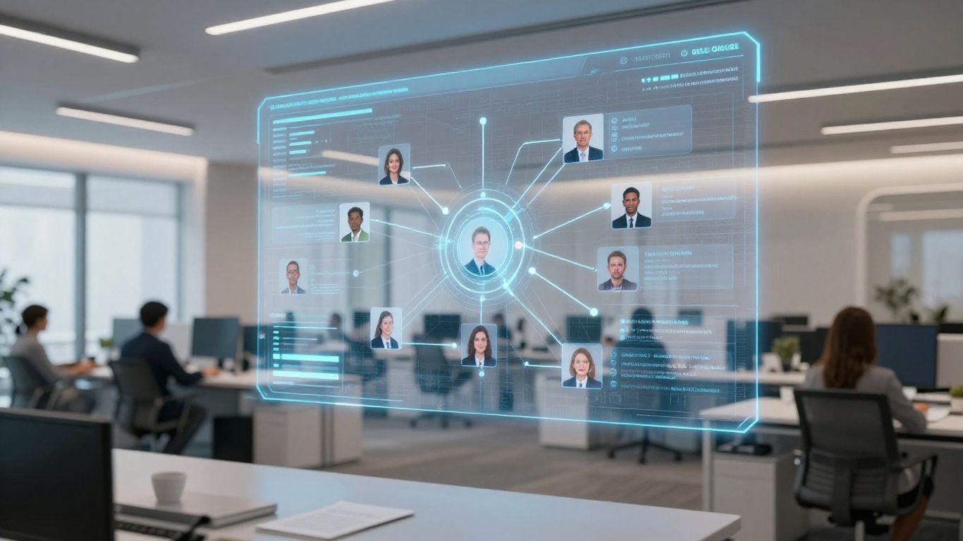 AI booking system interface with interconnected appointments.