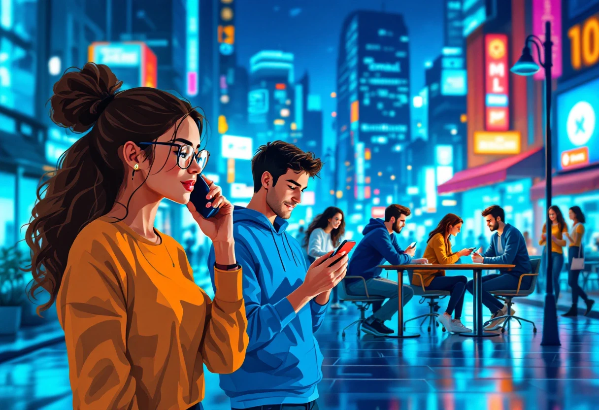 A vibrant graphic depicting various forms of customer engagement through reminders, showcasing voice calls, emails, and SMS notifications in a modern, tech-savvy style.