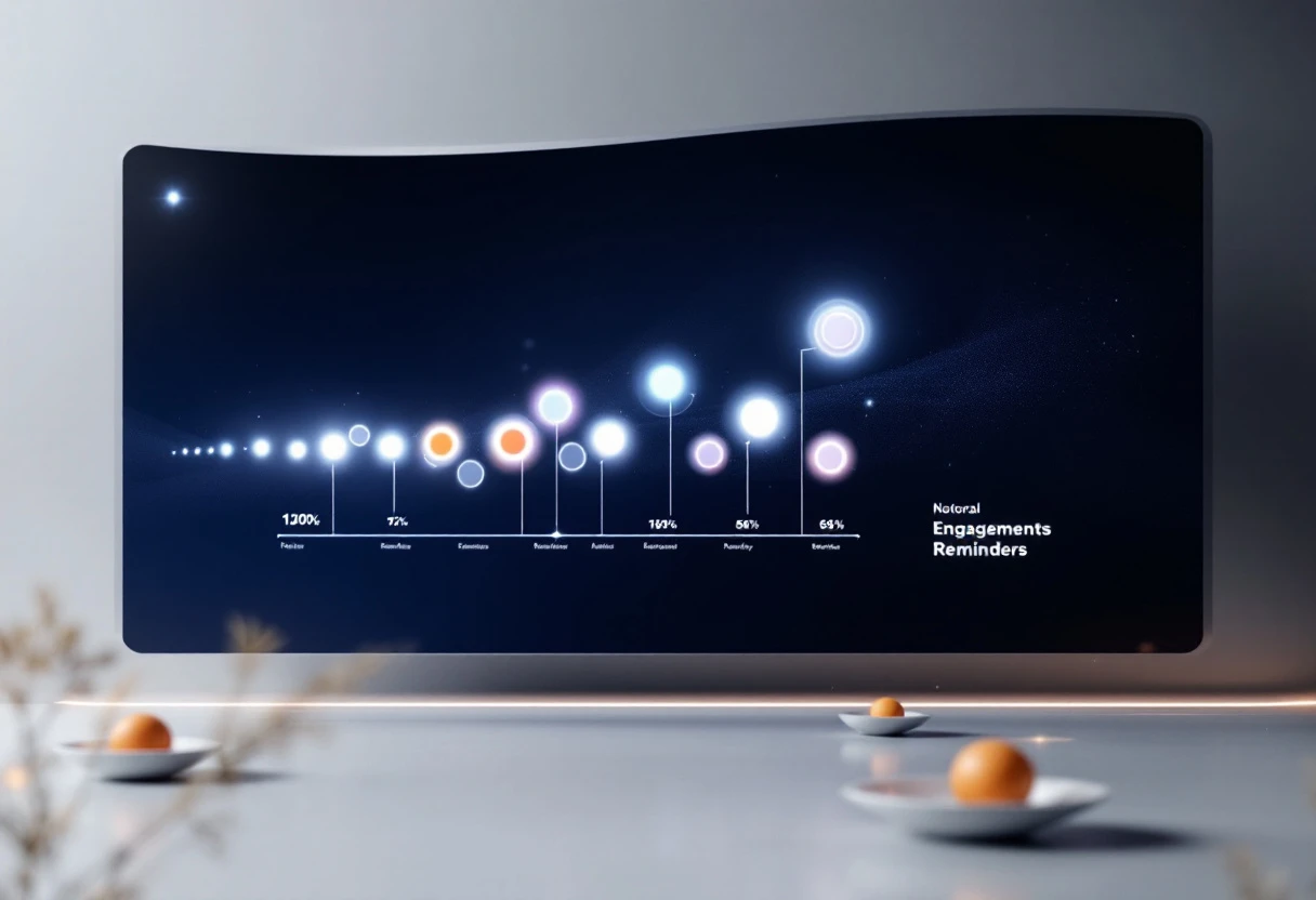 A graphic showing a timeline of reminders that highlights increased engagement rates over time.