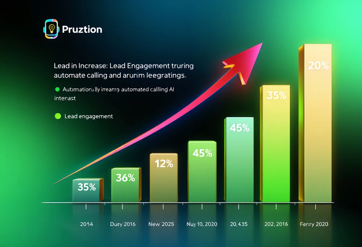An infographic showcasing the increase in lead engagement through automated calling and AI integration.
