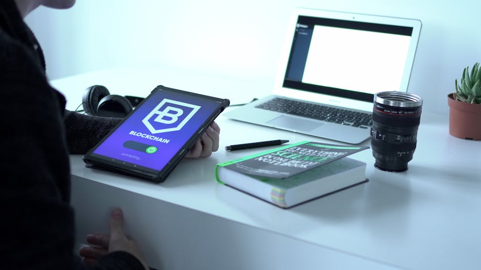 A creative image depicting a busy aquarium maintenance business office with a phone agent working and digital screens displaying customer information.