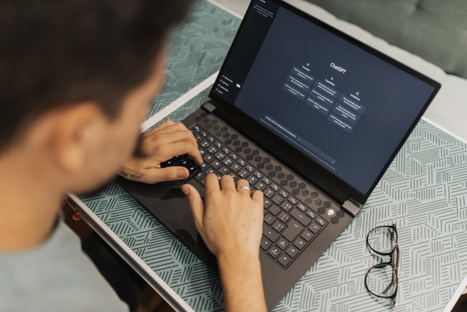 A vibrant office scene with a digital interface showcasing an AI receptionist interacting with clients, illustrating the fusion of technology and business communication.